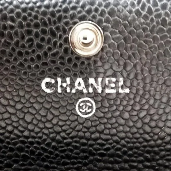 Chanel CC Classic Caviar Flap Wallet Chain Shoulder Crossbody Black - Picture 8 of 10